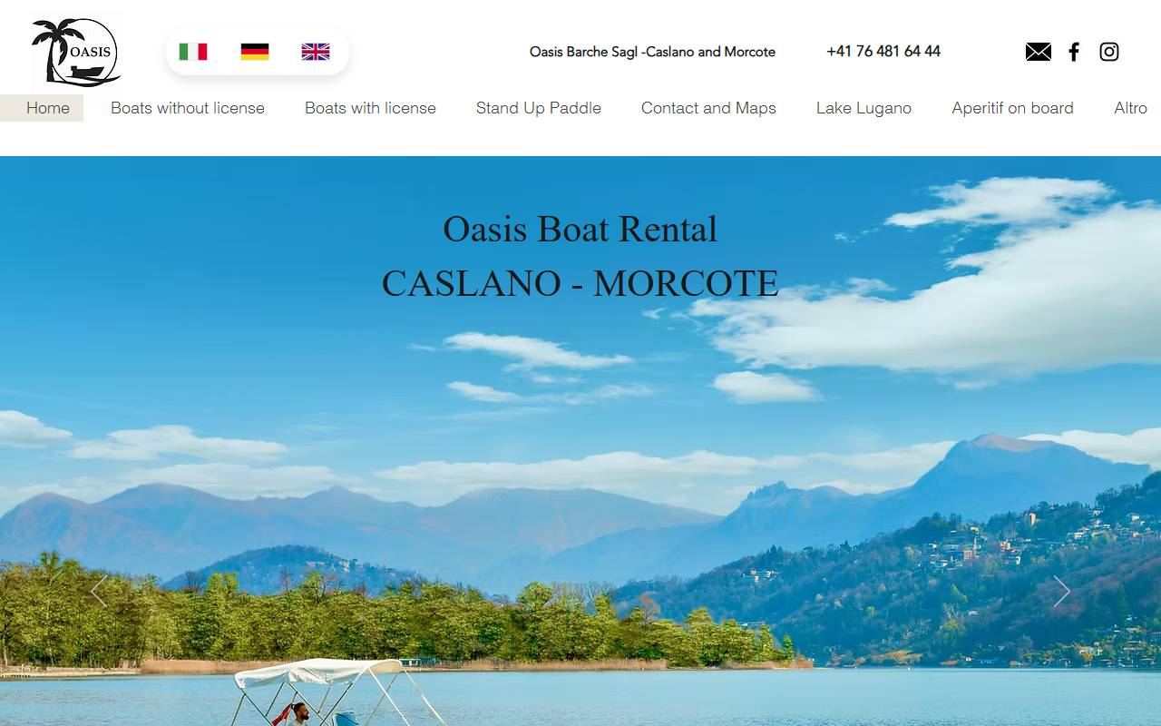 Anteprima del sito: Oasis Barche Sagl