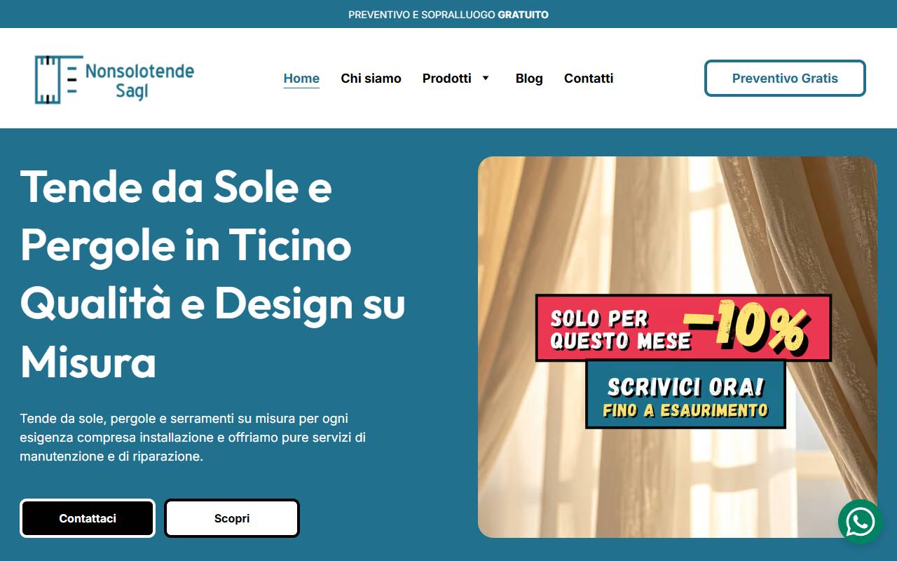 Anteprima del sito: Nonsolotende Sagl