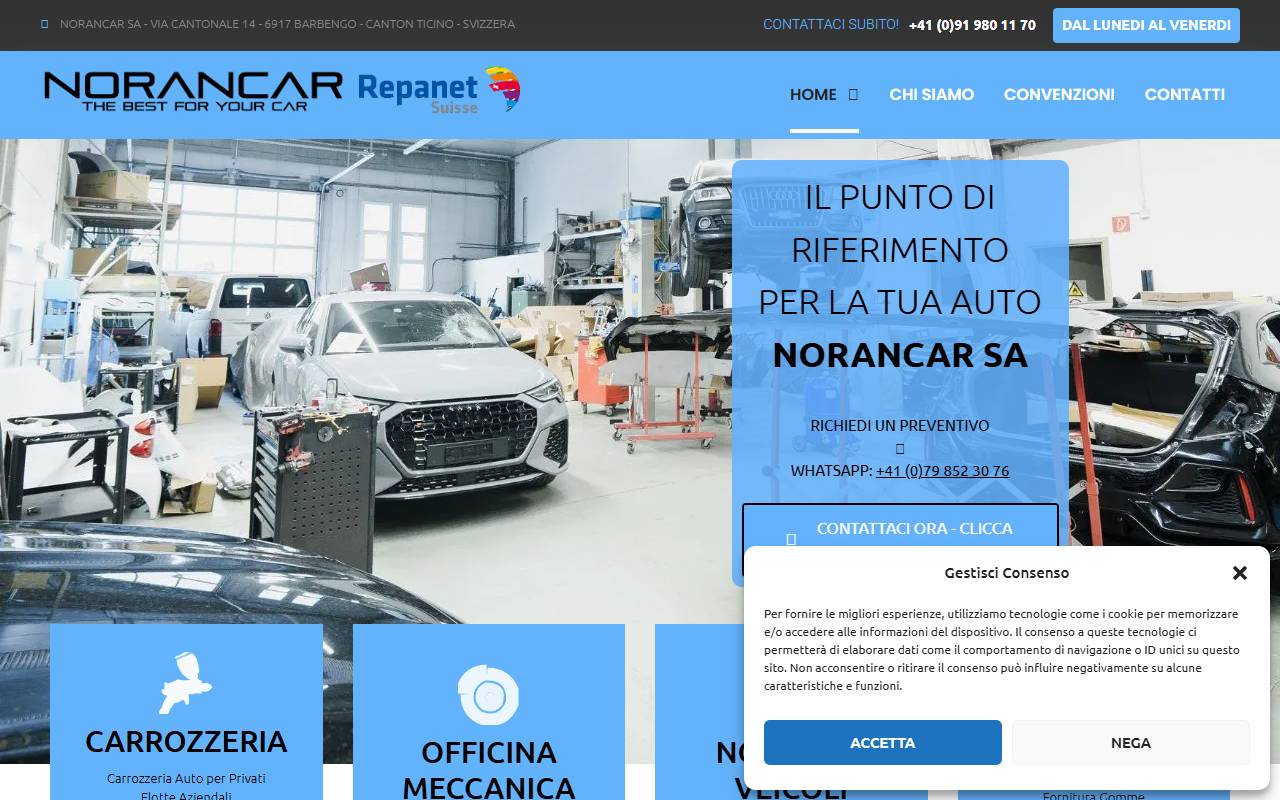 Anteprima del sito: Nuova Norancar Sagl