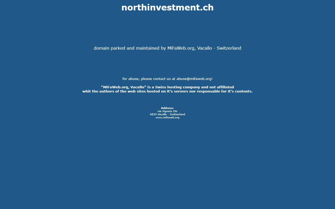 Anteprima del sito: North Investment SA