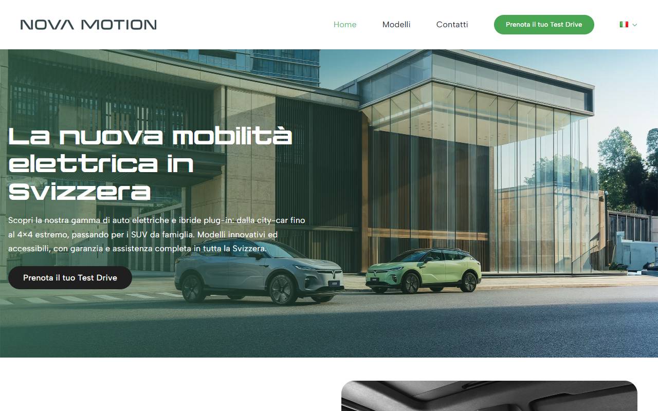 Anteprima del sito: NOVA MOTION Sagl