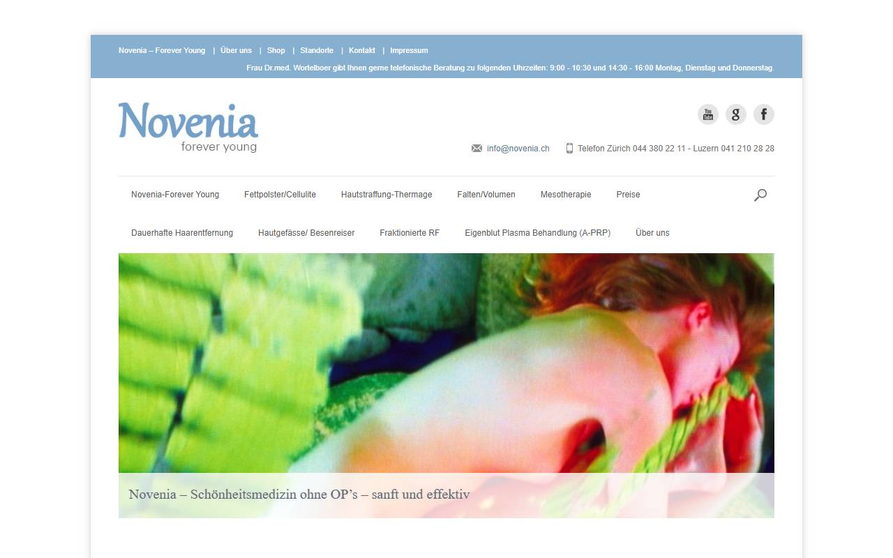 Anteprima del sito: Novenia SA
