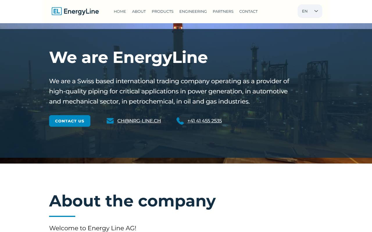 Anteprima del sito: Energy Line AG, Succursale di Stabio
