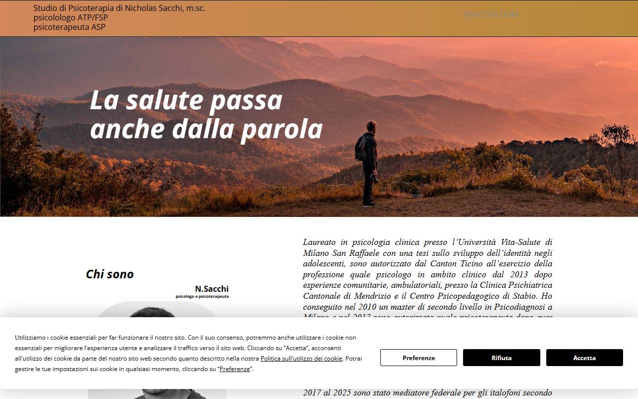 Anteprima del sito: Studio di Psicoterapia di Nicholas Sacchi