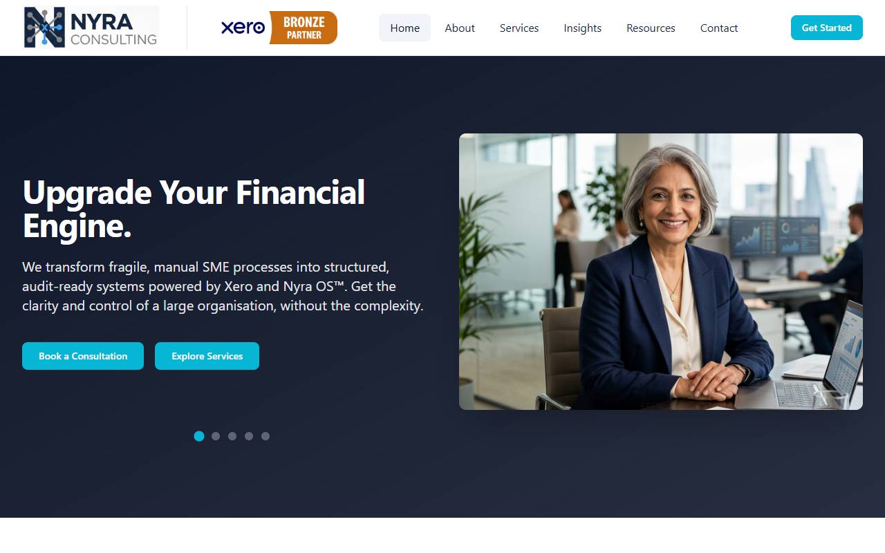 Anteprima del sito: Nyra Consulting Sagl