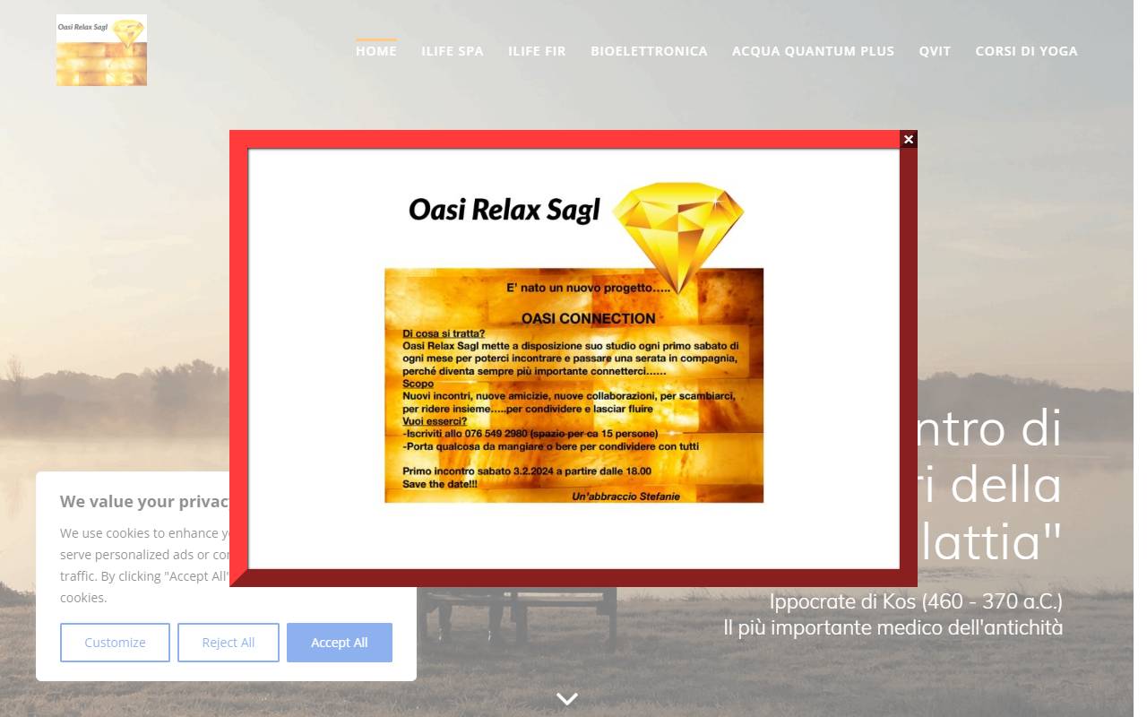 Anteprima del sito: Oasi Relax Sagl