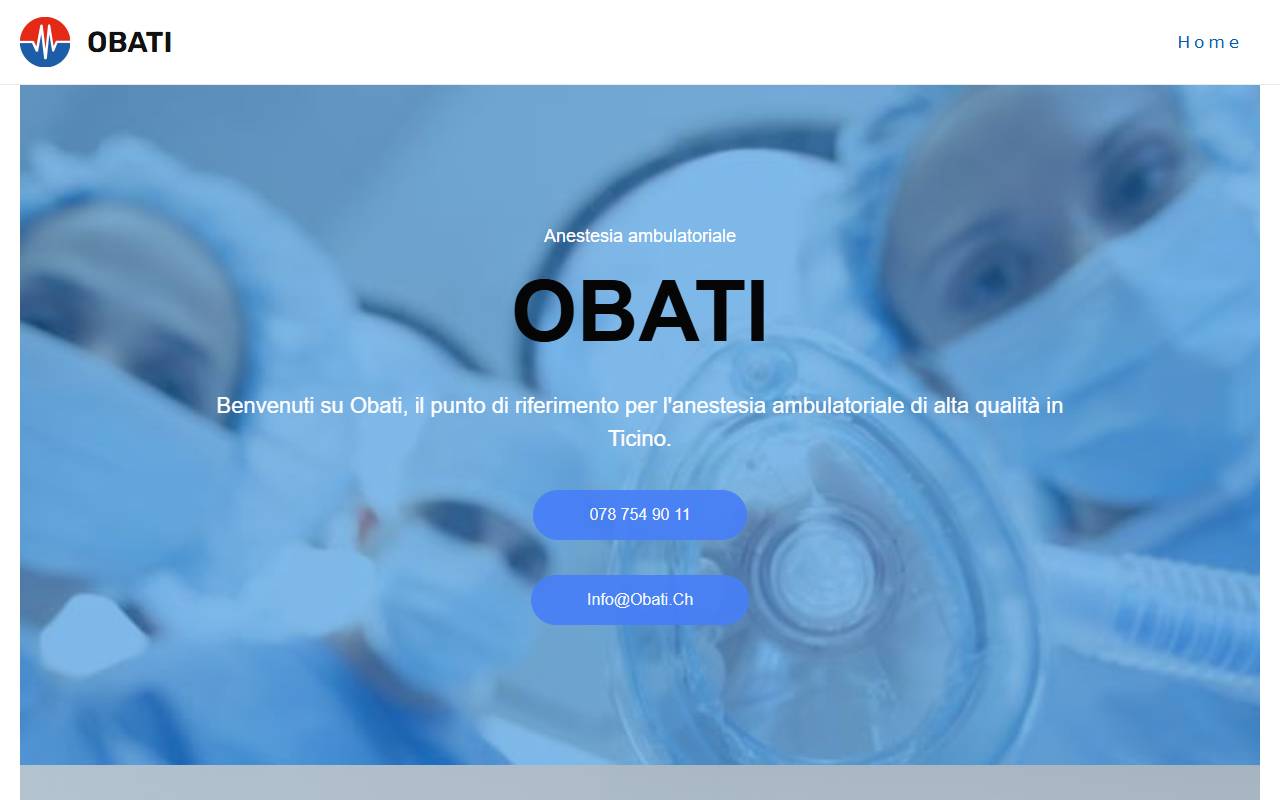 Anteprima del sito: OBATI Office Based Anestesia Ticino Sagl
