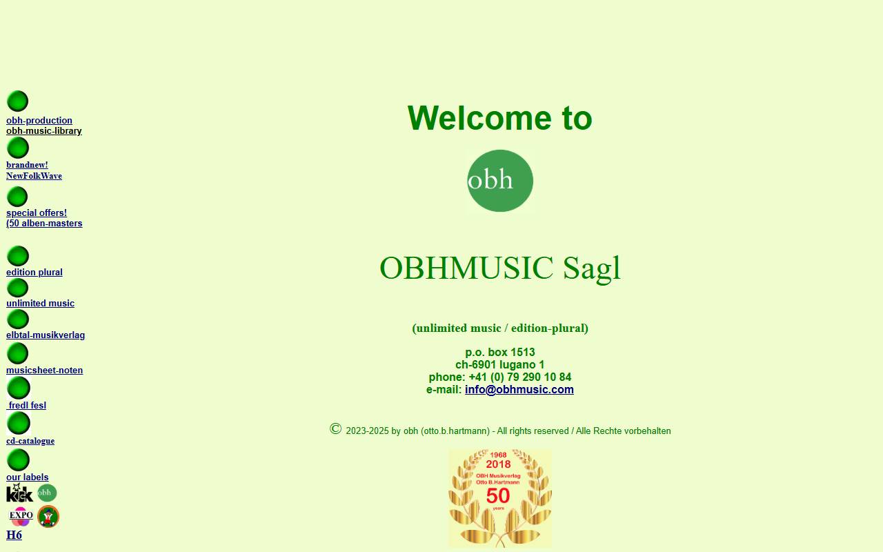 Anteprima del sito: OBHMUSIC SAGL