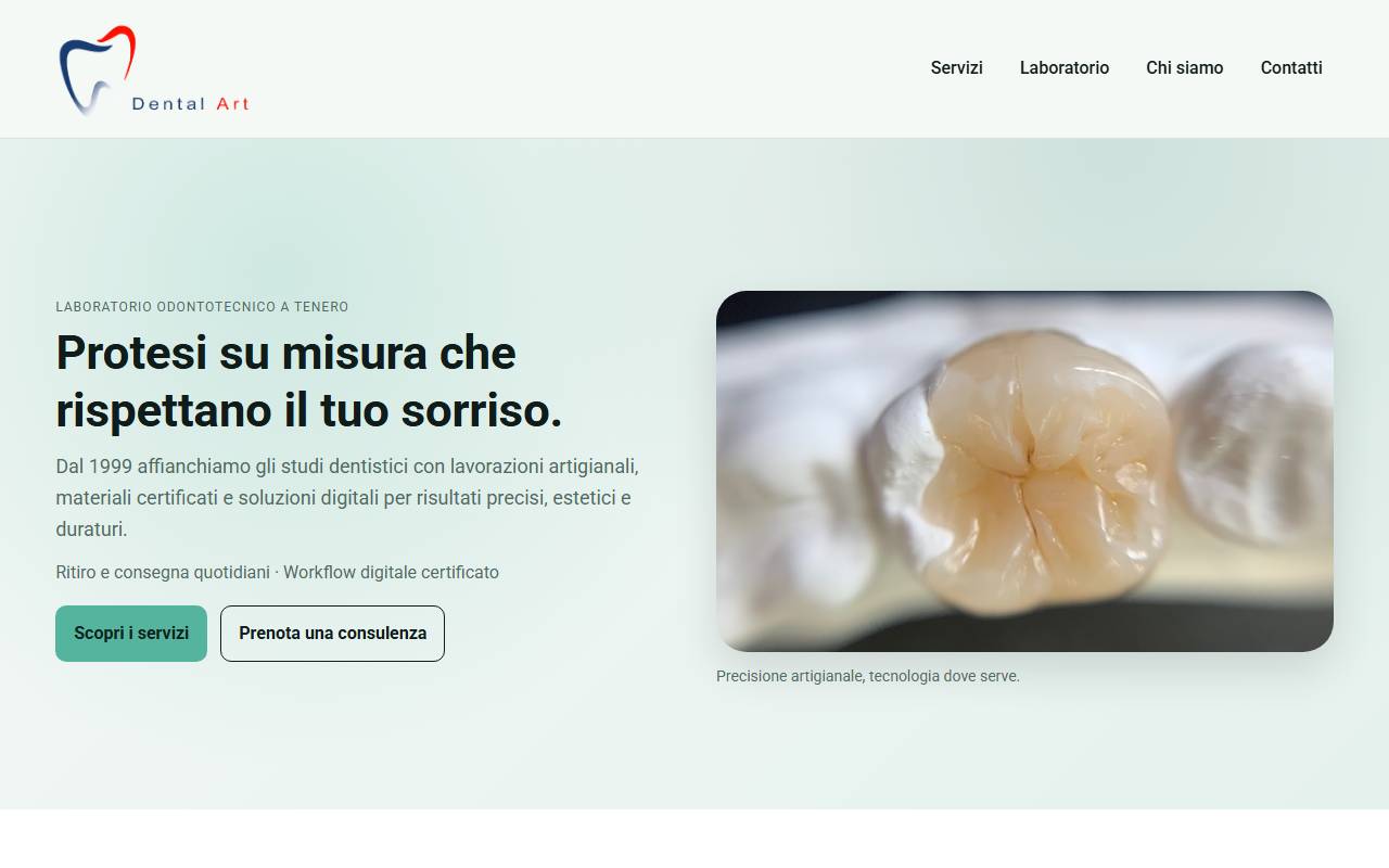 Anteprima del sito: Jarno Gatti, odontotecnico diplomato