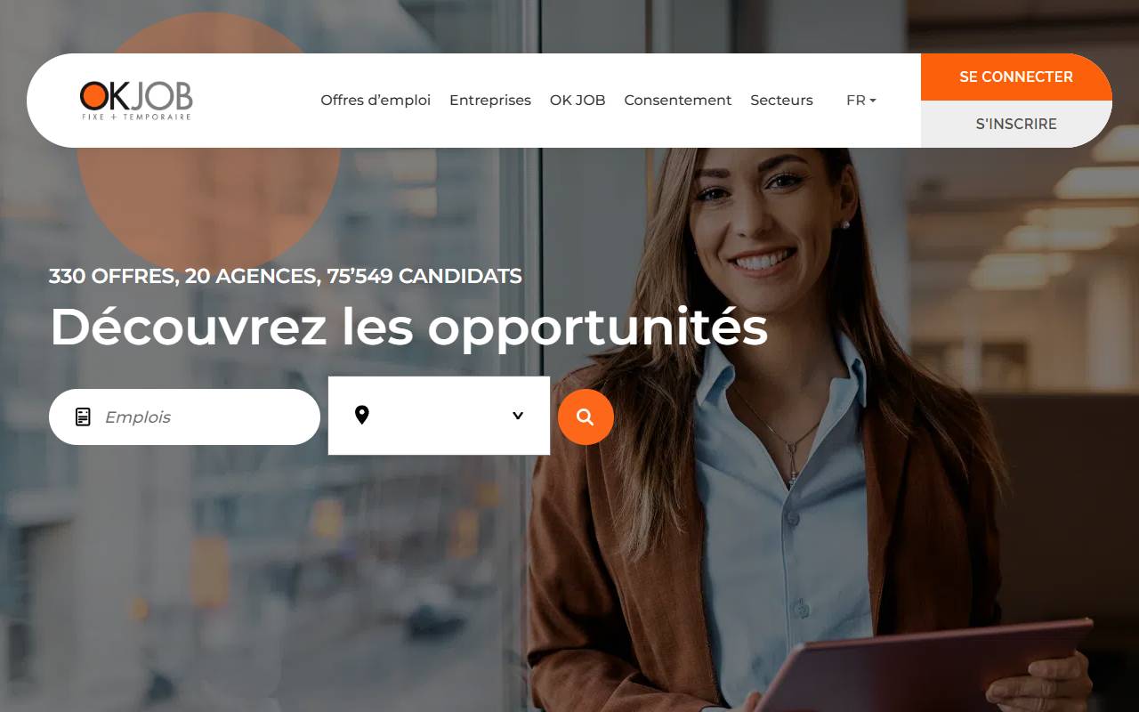 Anteprima del sito: OK Job SA, succursale di Mendrisio