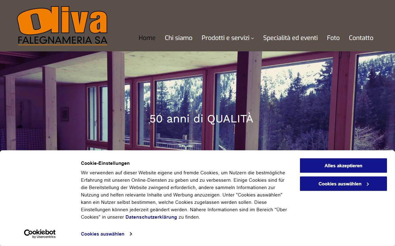 Anteprima del sito: Oliva Falegnameria SA