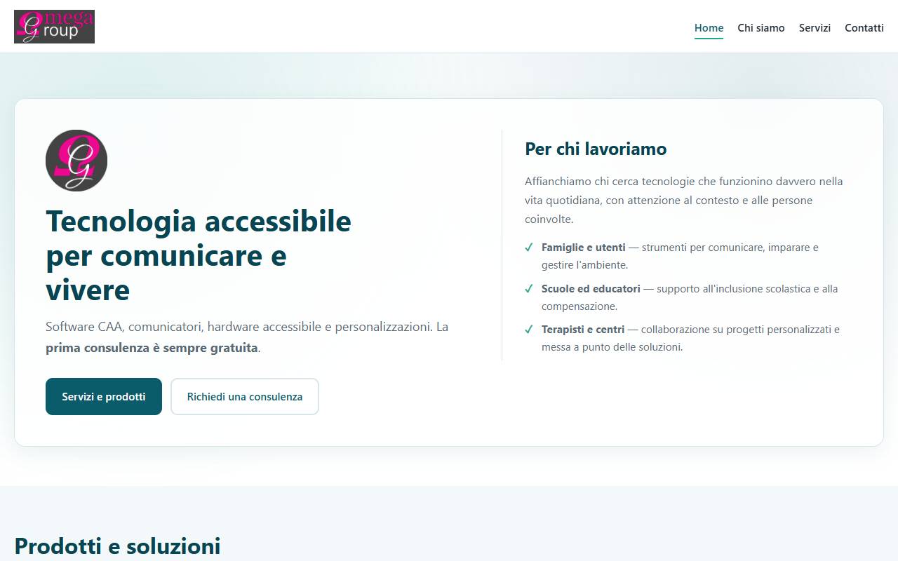 Anteprima del sito: Omega Group Sagl