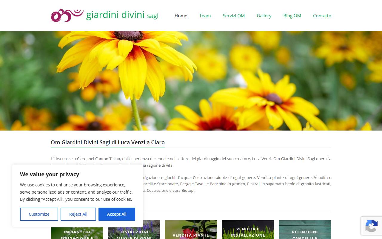 Anteprima del sito: OM Giardini Divini Sagl