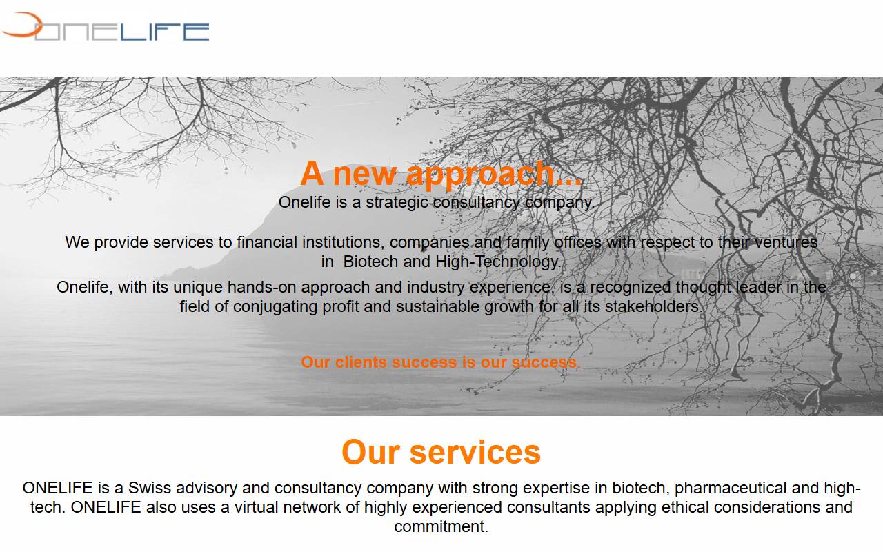 Anteprima del sito: Onelife SA