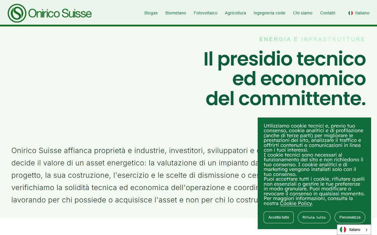 Anteprima del sito: ONIRICO SUISSE SAGL