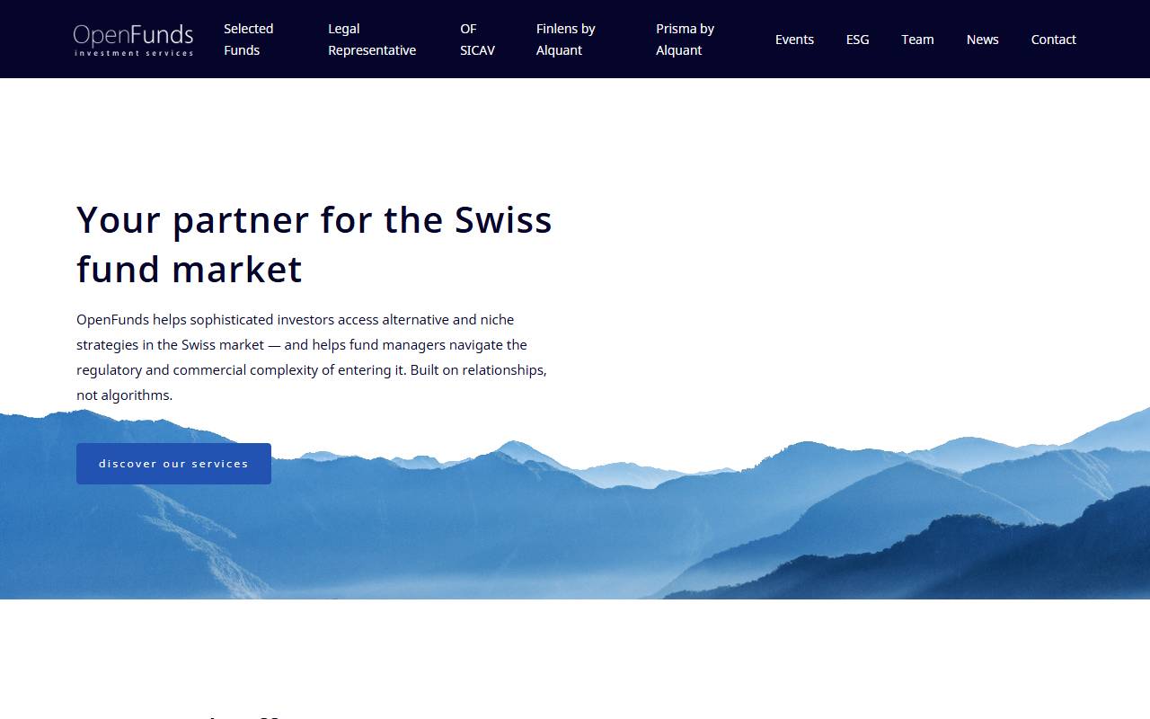 Anteprima del sito: OpenFunds Investment Services AG, Lugano Branch