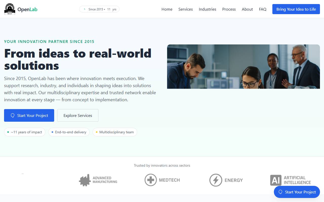 Anteprima del sito: OpenLab Group SA