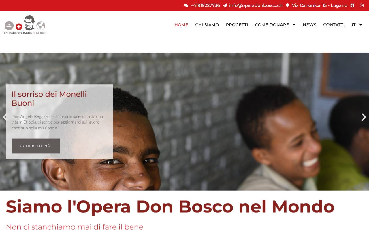 Anteprima del sito: OPERA DON BOSCO NEL MONDO
