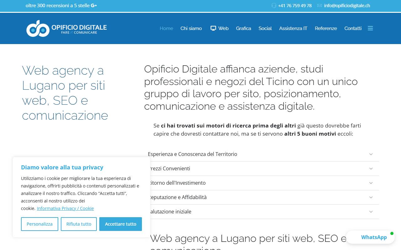 Anteprima del sito: Opificio Digitale sagl