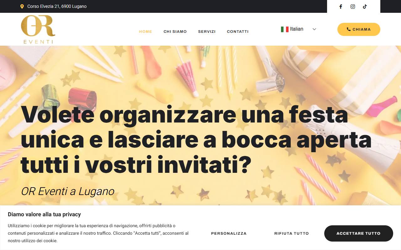 Anteprima del sito: OR Eventi di Bianchi Cecilia