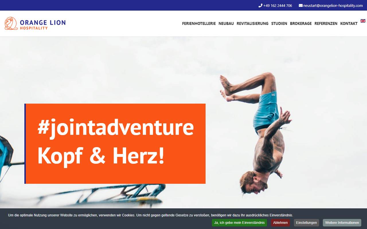 Anteprima del sito: ORANGE LION HOSPITALITY & CONSULTING Sagl
