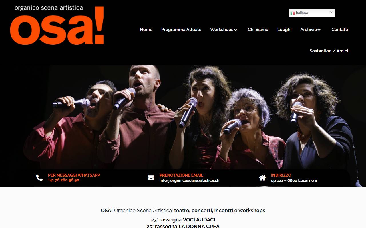 Anteprima del sito: Associazione OSA (organico scena artistica)