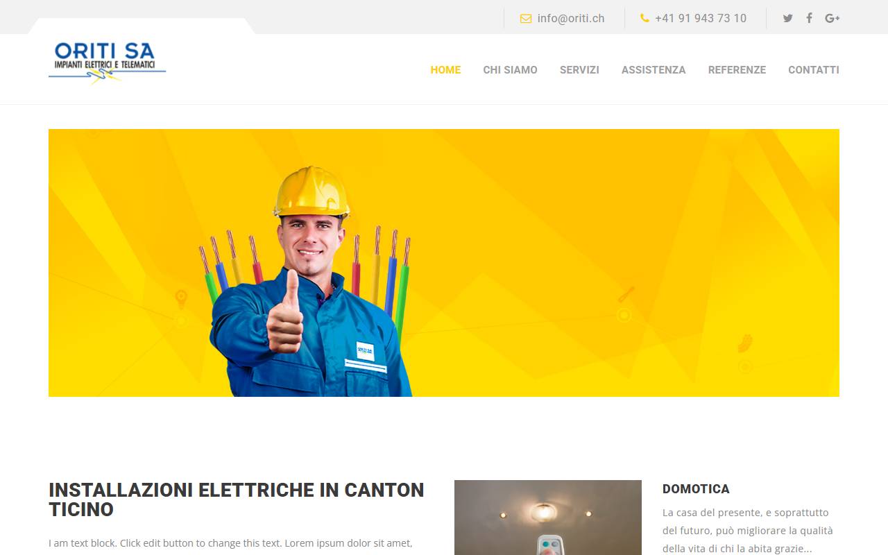 Anteprima del sito: ORITI SA