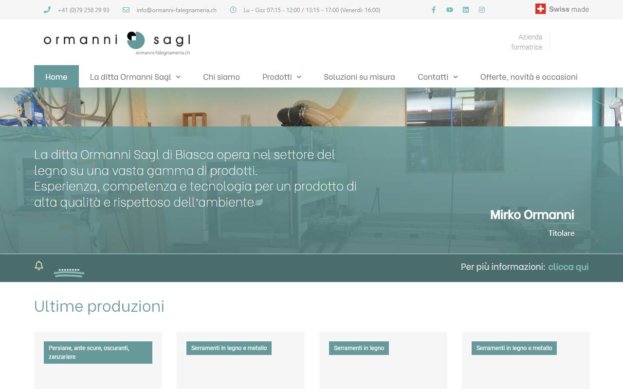 Anteprima del sito: Ormanni Sagl