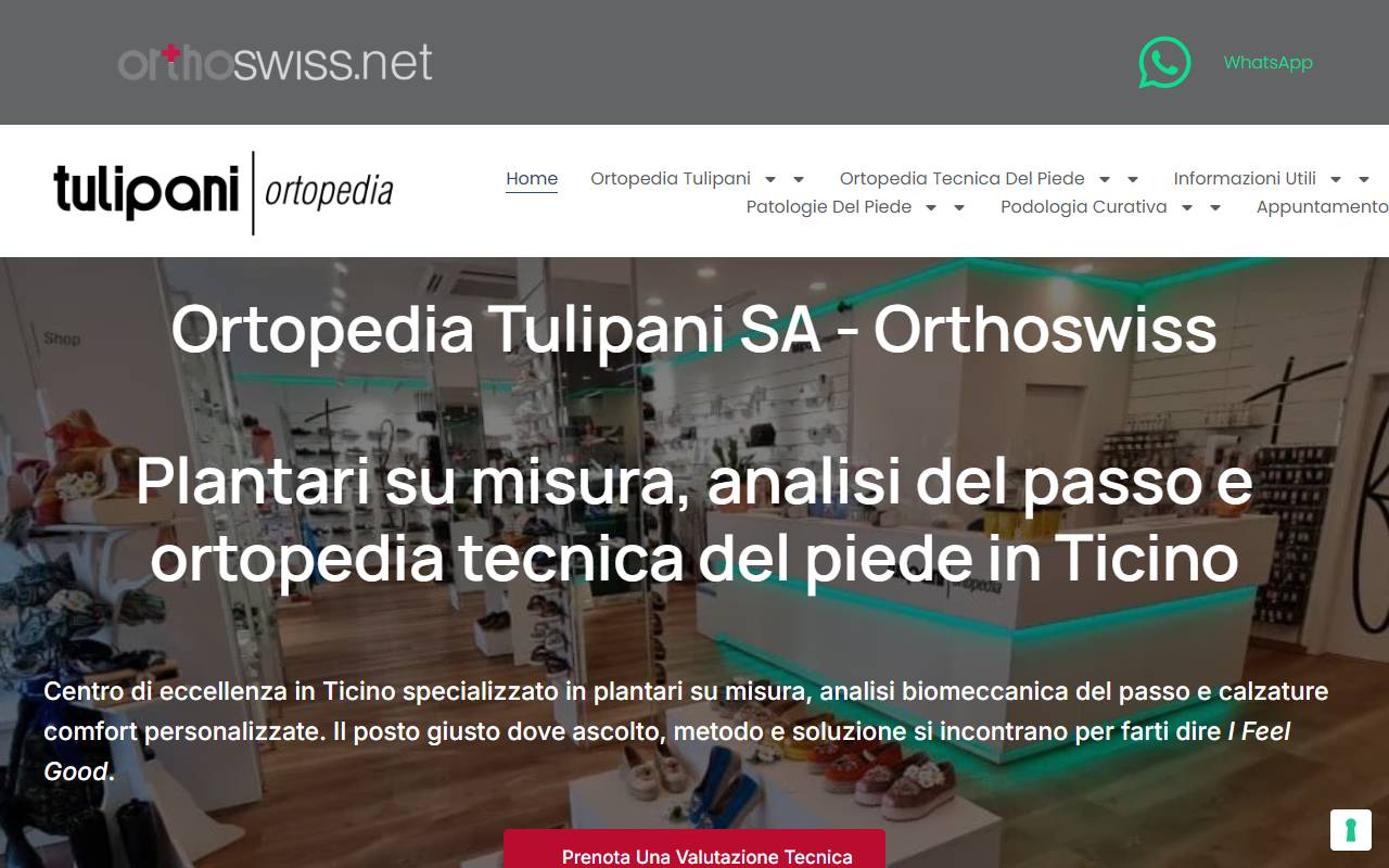 Anteprima del sito: Ortopedia Tulipani SA
