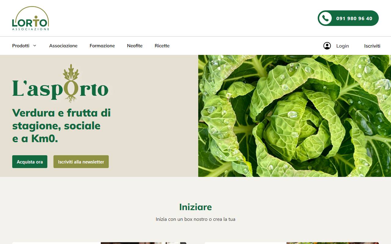Anteprima del sito: Associazione L'Orto