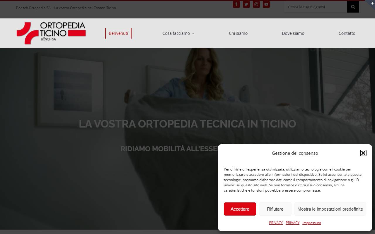 Anteprima del sito: Boesch Ortopedia SA