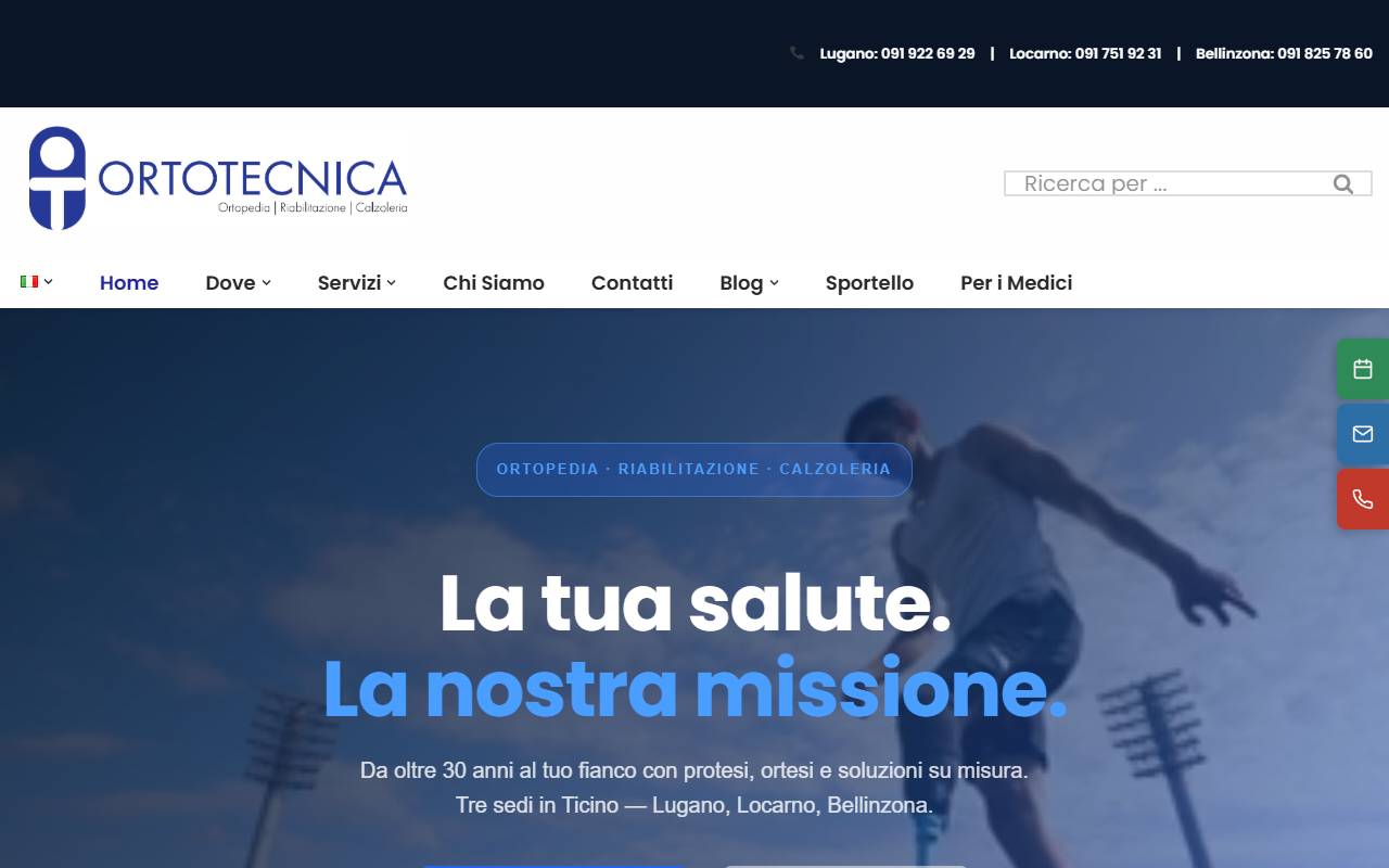 Anteprima del sito: Ortotecnica SA