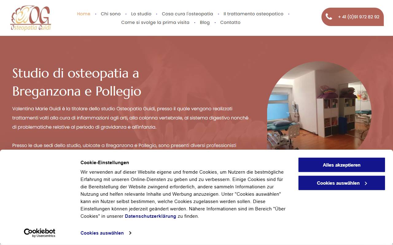 Anteprima del sito: OSTEOPATIA GUIDI, titolare VALENTINA MARIE GUIDI