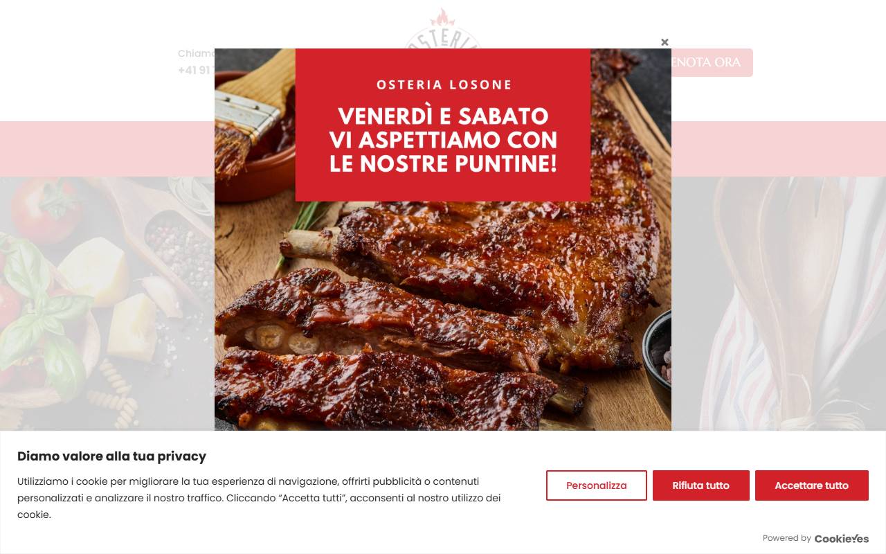 Anteprima del sito: Osteria Losone Sagl