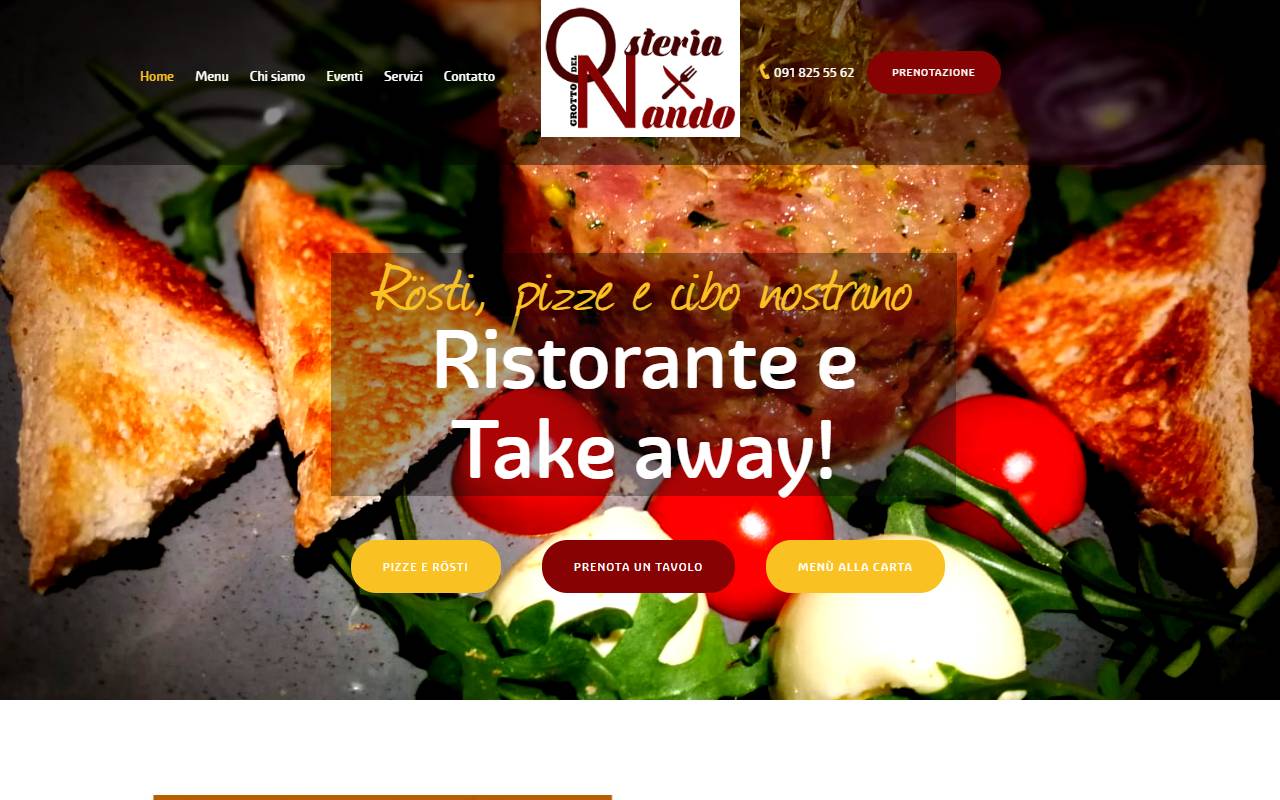 Anteprima del sito: Osteria Grotto del Nando Mettler Slavica