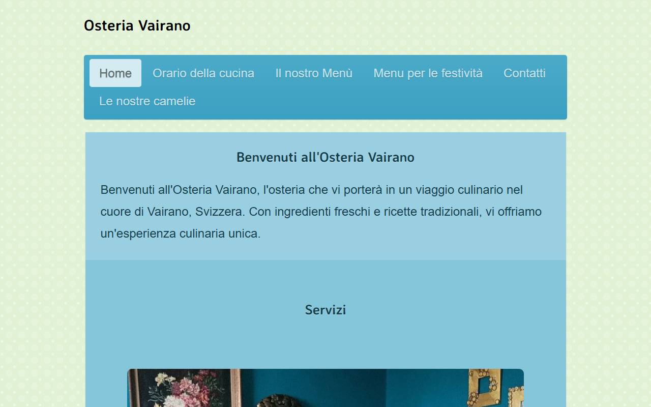 Anteprima del sito: Osteria Vairano di Gottraux