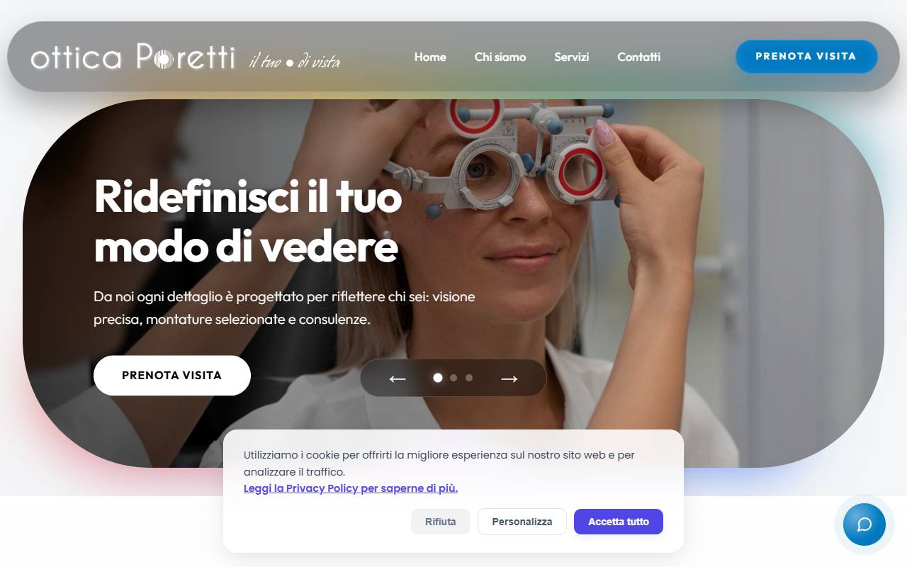 Anteprima del sito: Ottica Poretti Sagl