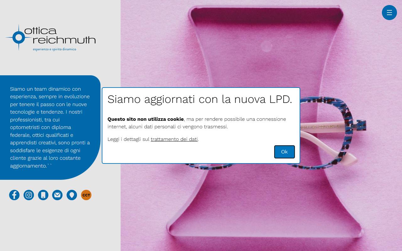 Anteprima del sito: Ottica Reichmuth SA