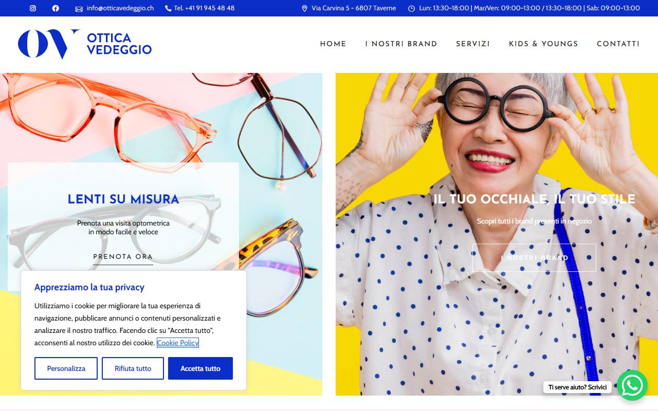 Anteprima del sito: Ottica Vedeggio SA