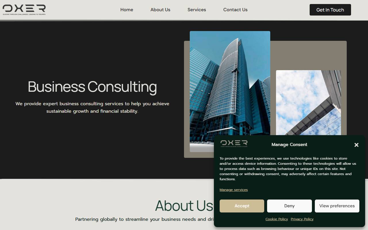 Anteprima del sito: OXER ADVISORY Sagl