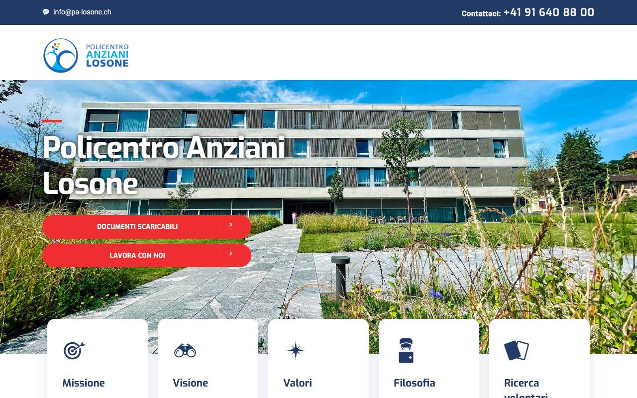 Anteprima del sito: Fondazione patrizia, Casa anziani, Losone