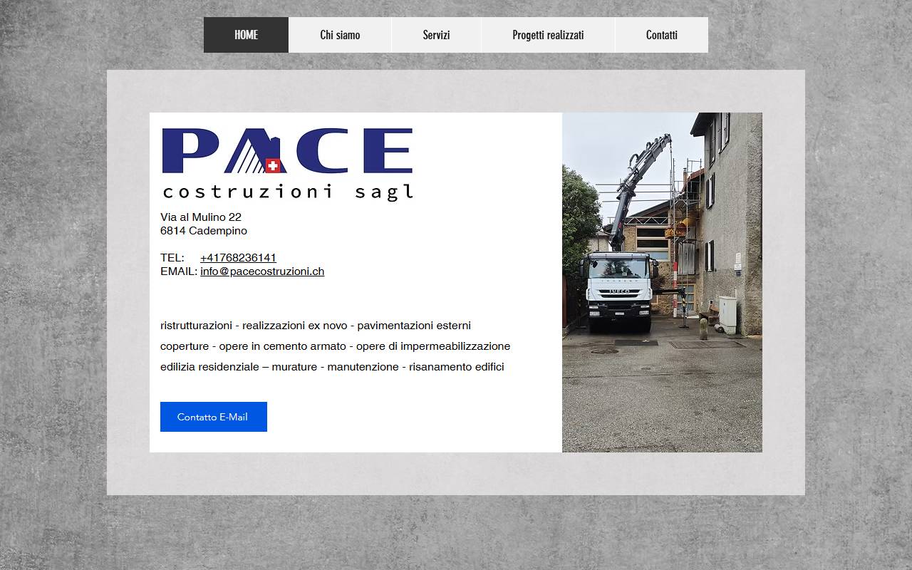 Anteprima del sito: Pace Costruzioni Sagl