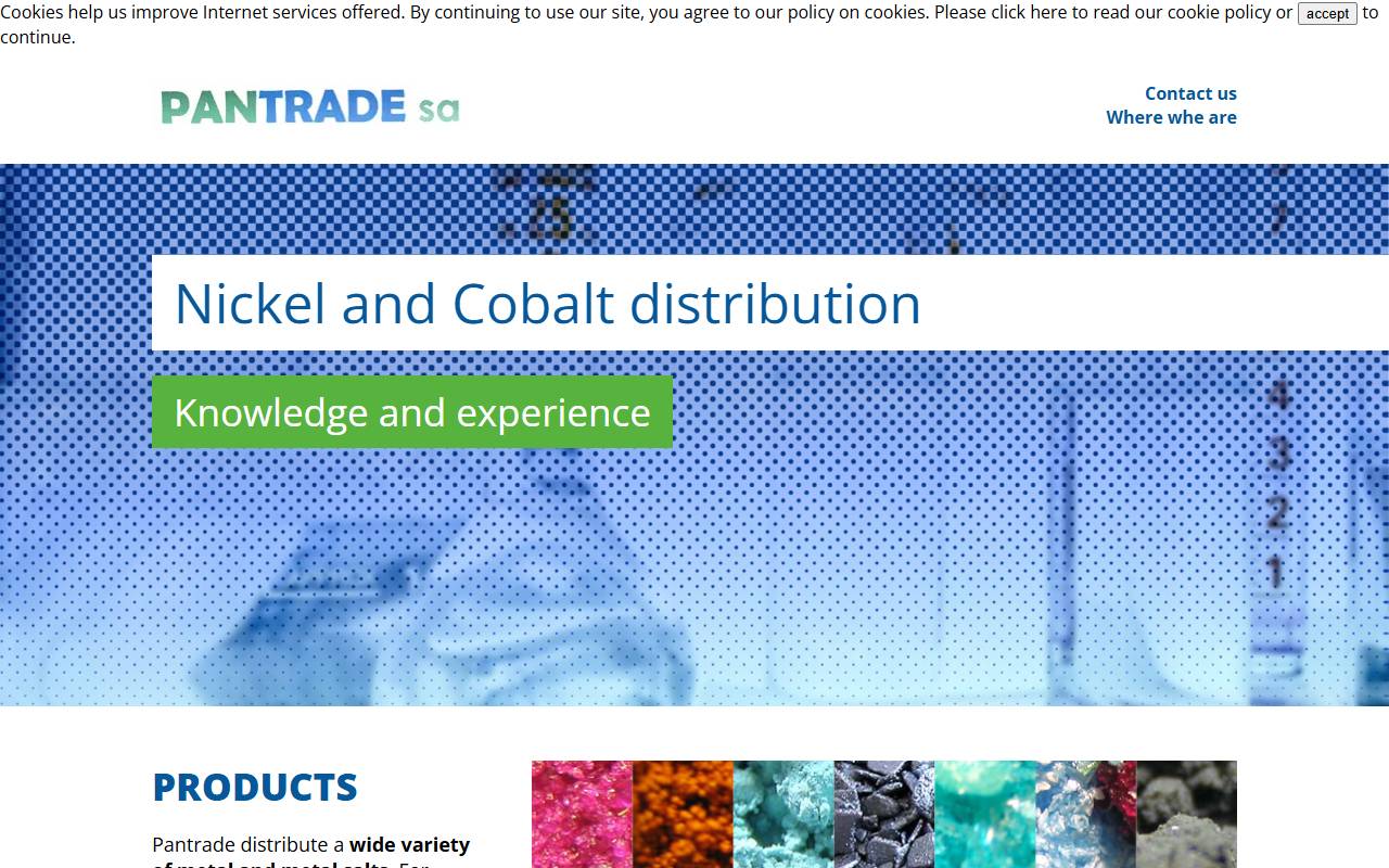 Anteprima del sito: Pantrade SA