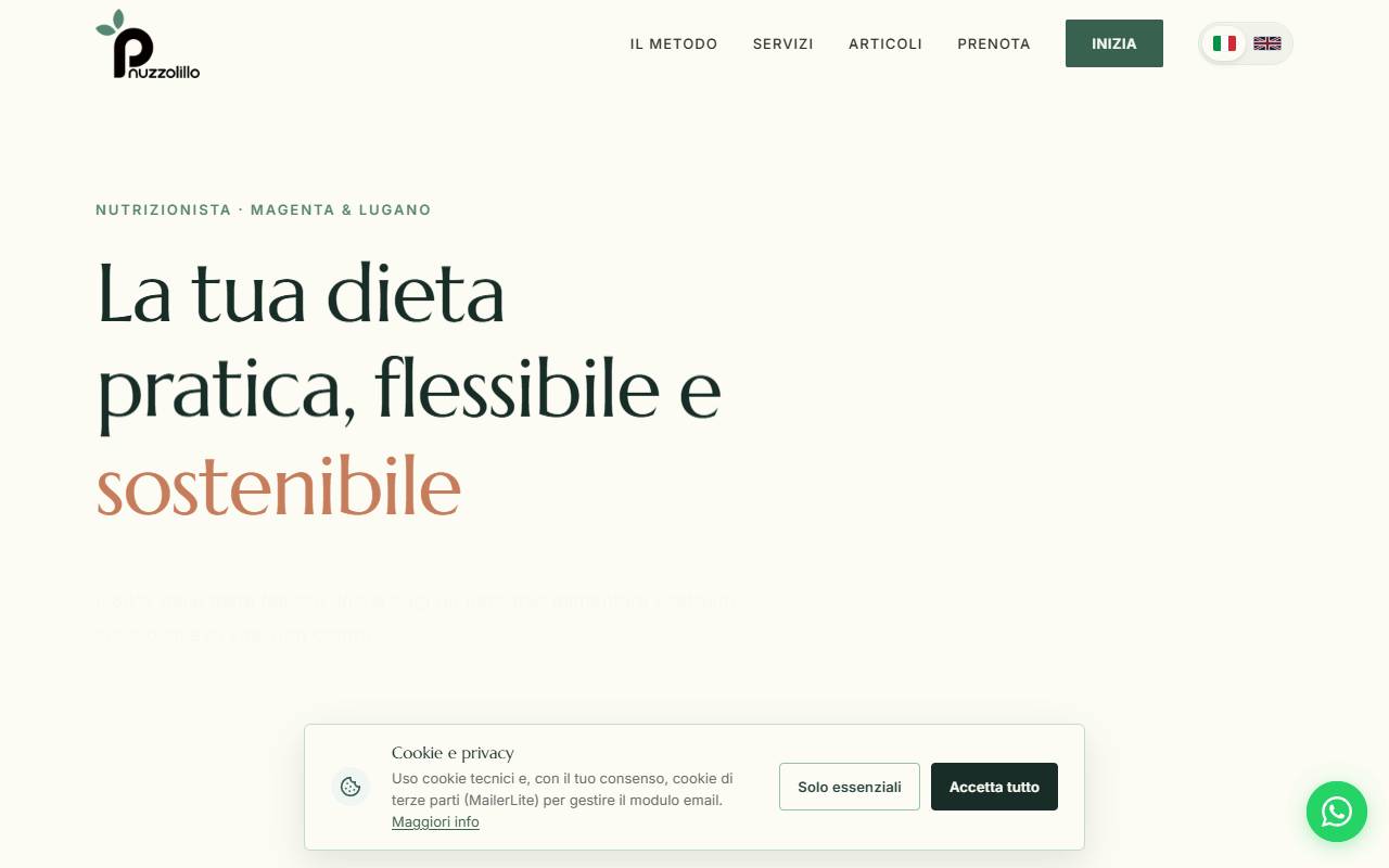 Anteprima del sito: Dieta Sostenibile di Paolo Nuzzolillo