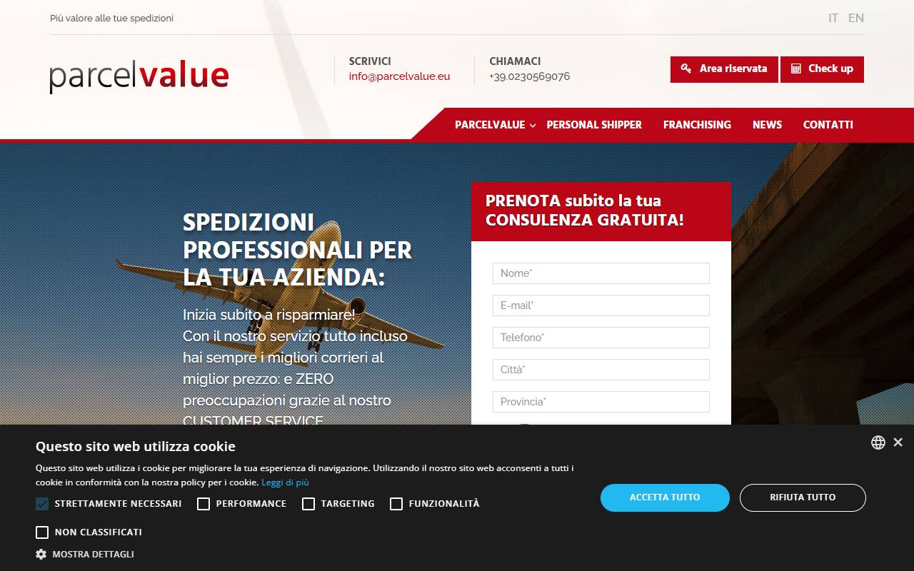Anteprima del sito: ParcelValue SA