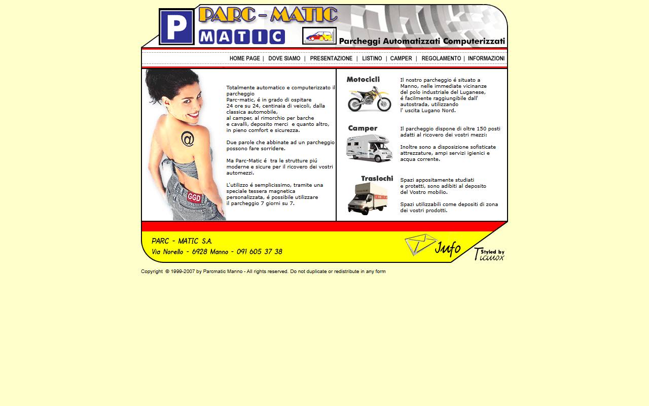 Anteprima del sito: PARC MATIC SA