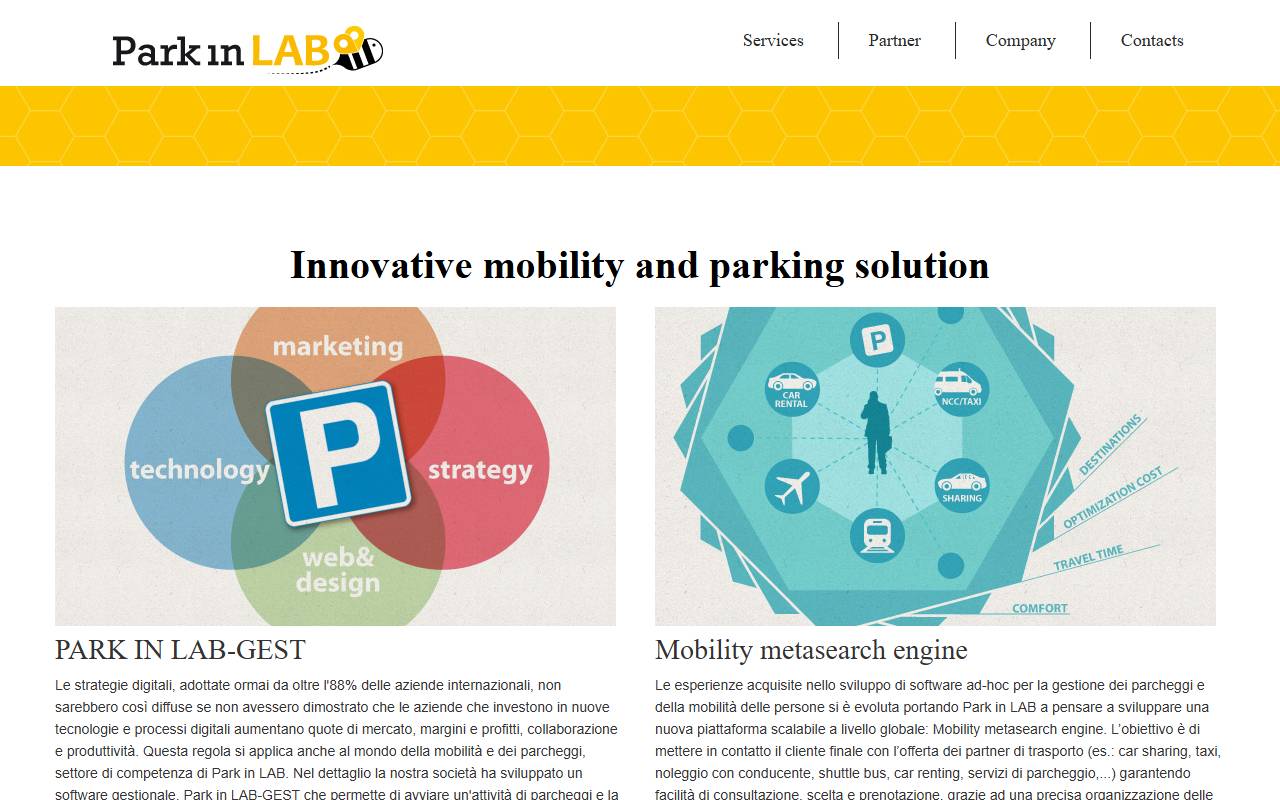 Anteprima del sito: Park in LAB SAGL