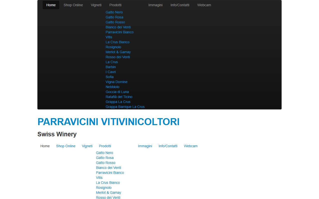 Anteprima del sito: PARRAVICINI VITICOLTORI SNC