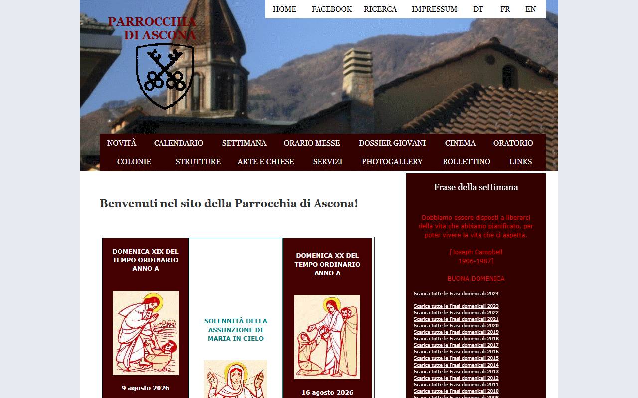 Anteprima del sito: Associazione per la Gioventù e beneficienze parrocchiali